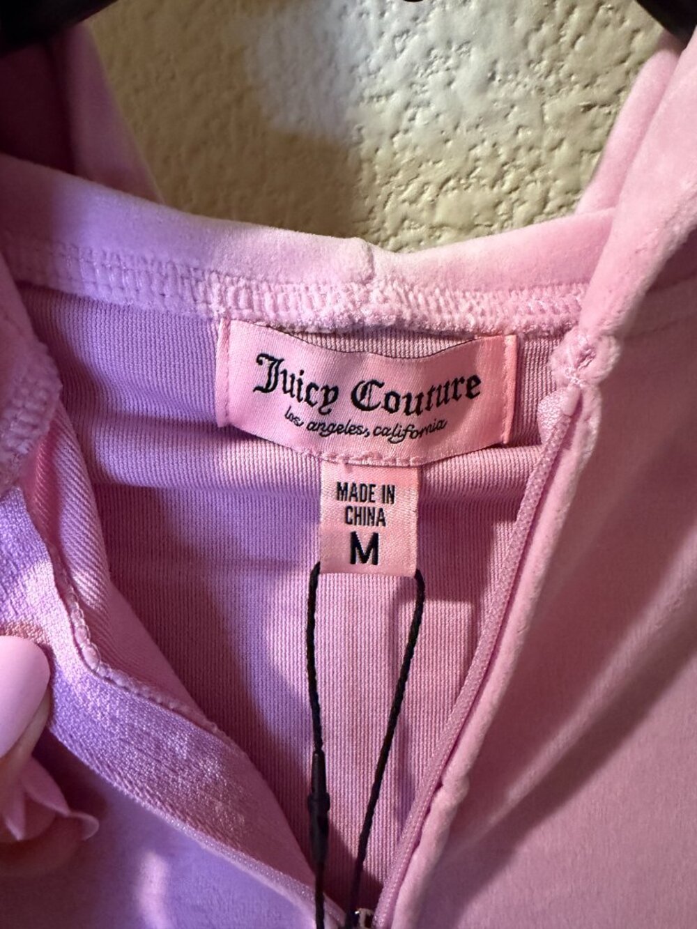 Juicy Couture Pink Velour Tracksuit Hoodie Pants Set Medium NWT - Picture 3 of 8